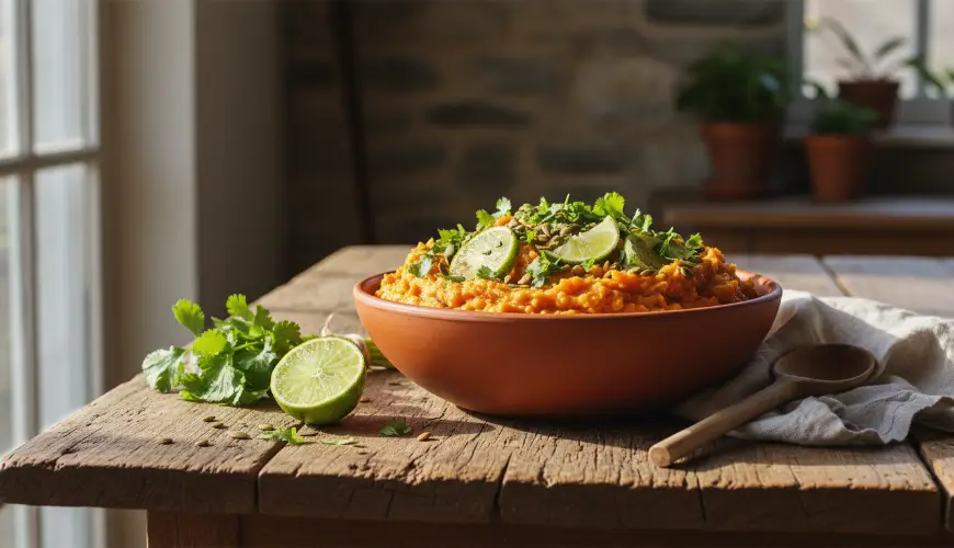 Recette simple de patates douces écrasées à la lime et à la coriandre