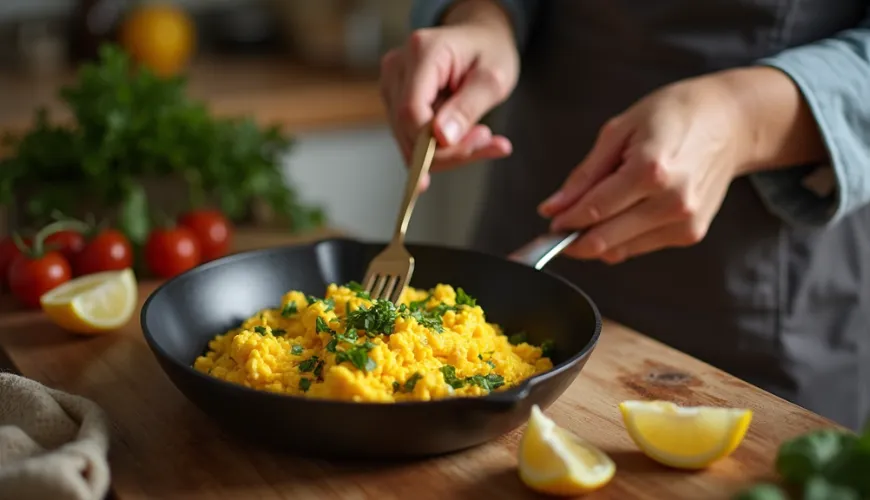 Des œufs brouillés comme un choix sain pour votre brunch
