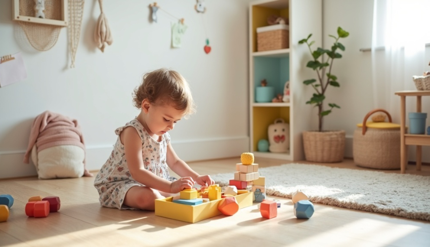 Le minimalisme chez les enfants qui libère la chambre et donne plus d'espace pour un vrai jeu