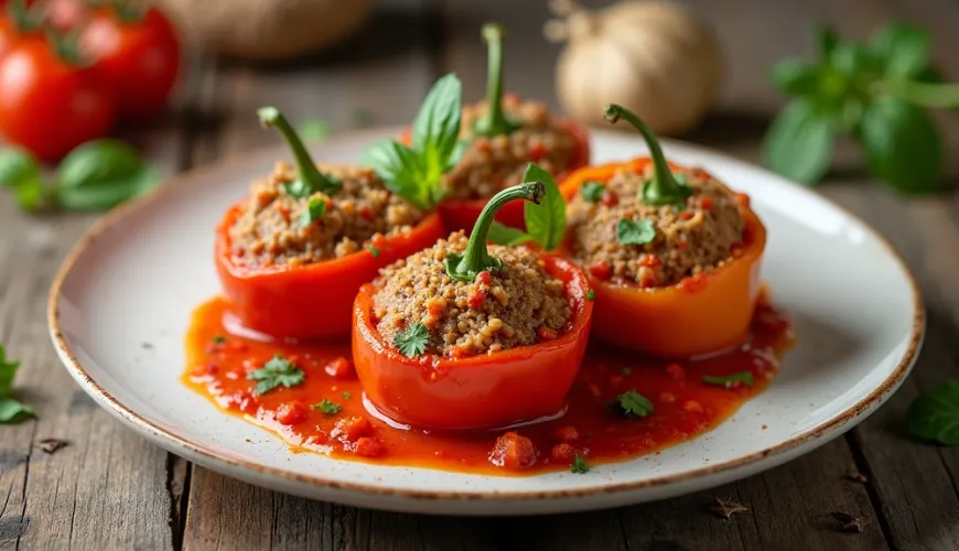 Découvrez la magie des poivrons farcis à la viande hachée cuits au four