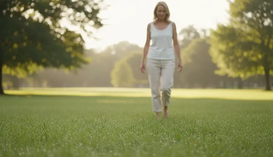 # La marche lente pieds nus sur l'herbe comme entraînement sensoriel