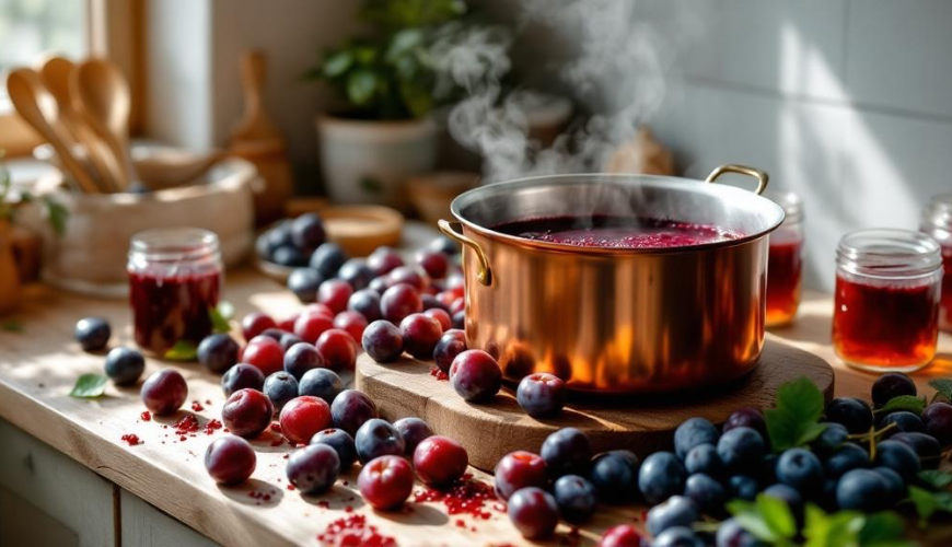 Les confitures qui sentent les fruits peuvent être facilement préparées à partir de prunes, de poire
