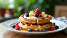 Gaufres de cottage comme délicieux petit-déjeuner pour bien commencer la journée