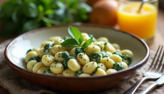 Des gnocchis aux épinards simples et délicieux avec une sauce au fromage pour tout le monde