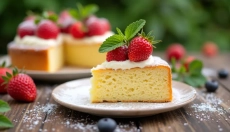 Le gâteau aux fruits moelleux à la crème fouettée est le compagnon sucré parfait de l'été.