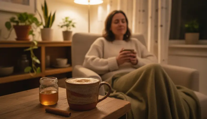 Večerní rooibos latté sans caféine pour un sommeil paisible et un bien-être optimal