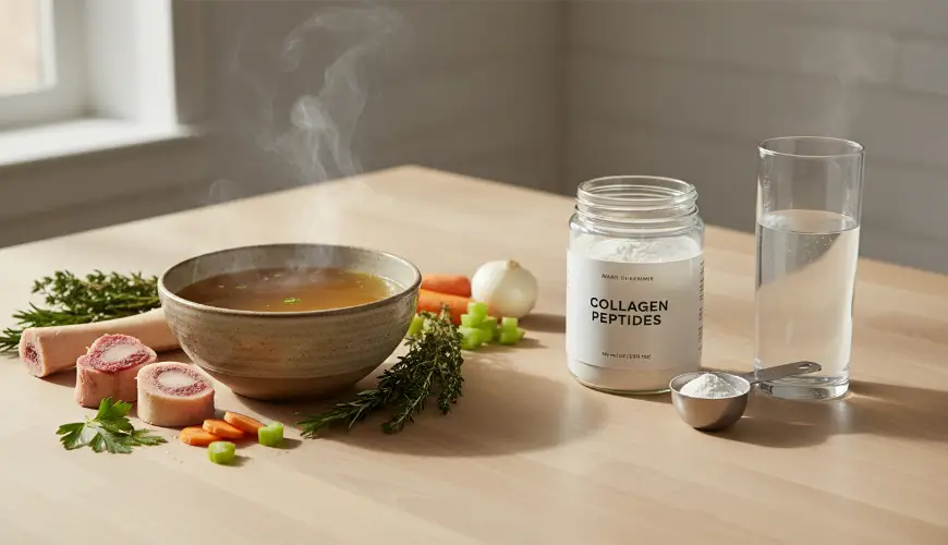 # Bouillon vs. compléments de collagène en pratique