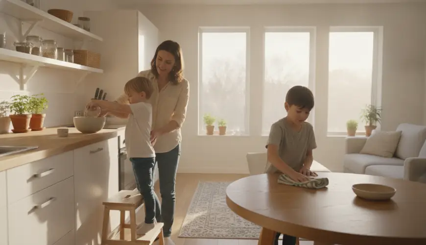 # Zapojení dětí do domácnosti podle jejich věku

---

# Participation des enfants aux tâches ménagèr